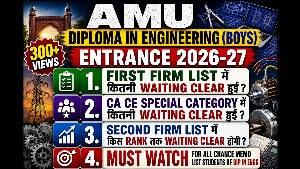 AMU Diploma in Engineering Entrance (Boys) 2026-27 | First Firm List Waiting Clear | Alig Academy 