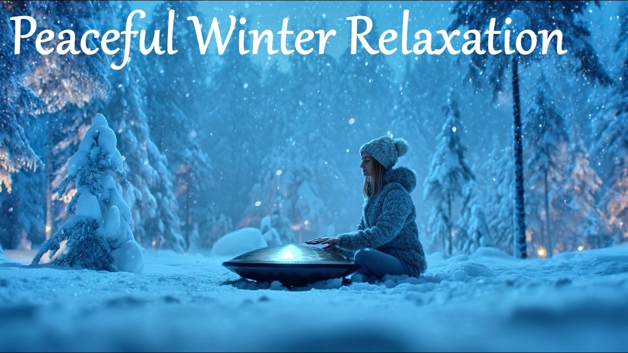 Handpan in Snowfall | Peaceful Winter Relaxation Sleep/雪の静けさとハンドパン｜冬のリラックスBGM