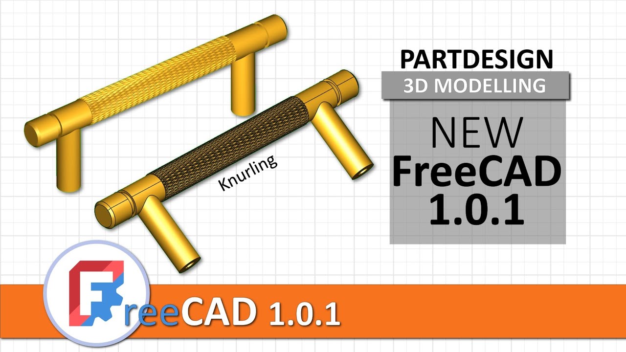 FreeCAD 1.0.1: New stable version | First 3D model | Knurled cabinet hardware with PartDesign WB