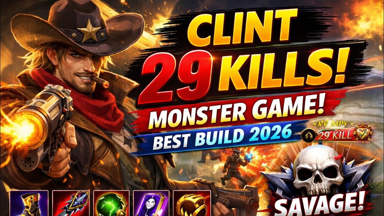 CLINT 29 KILLS MONSTER GAME 🔥 Best Build 2026 | Mobile Legends