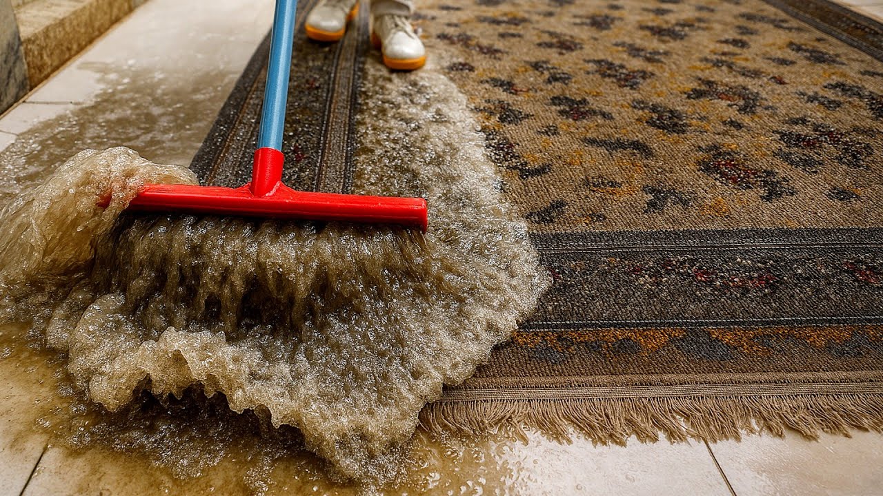 Saving a beautiful carpet from dirt hidden in the heart of the carpet / satisfying ASMR video