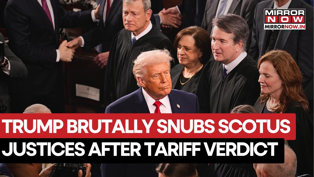 Trump Brutally Snubs US Supreme Court Judges Who Ruled Against Tariffs At State Of Union Address