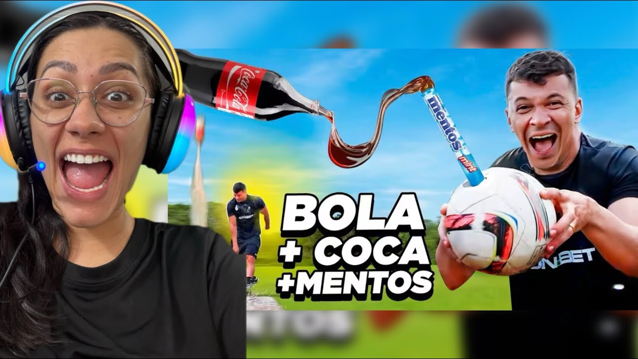 REACT: BOLA & FOGUETE DE COCA-COLA COM MENTOS 🤯🚀 (será que explodiu)?! - Canal Reversão