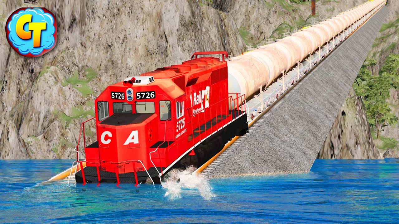 Trains Accidents 😱 Train VS Water Accidents Collisions #2 | BeamNG Drive