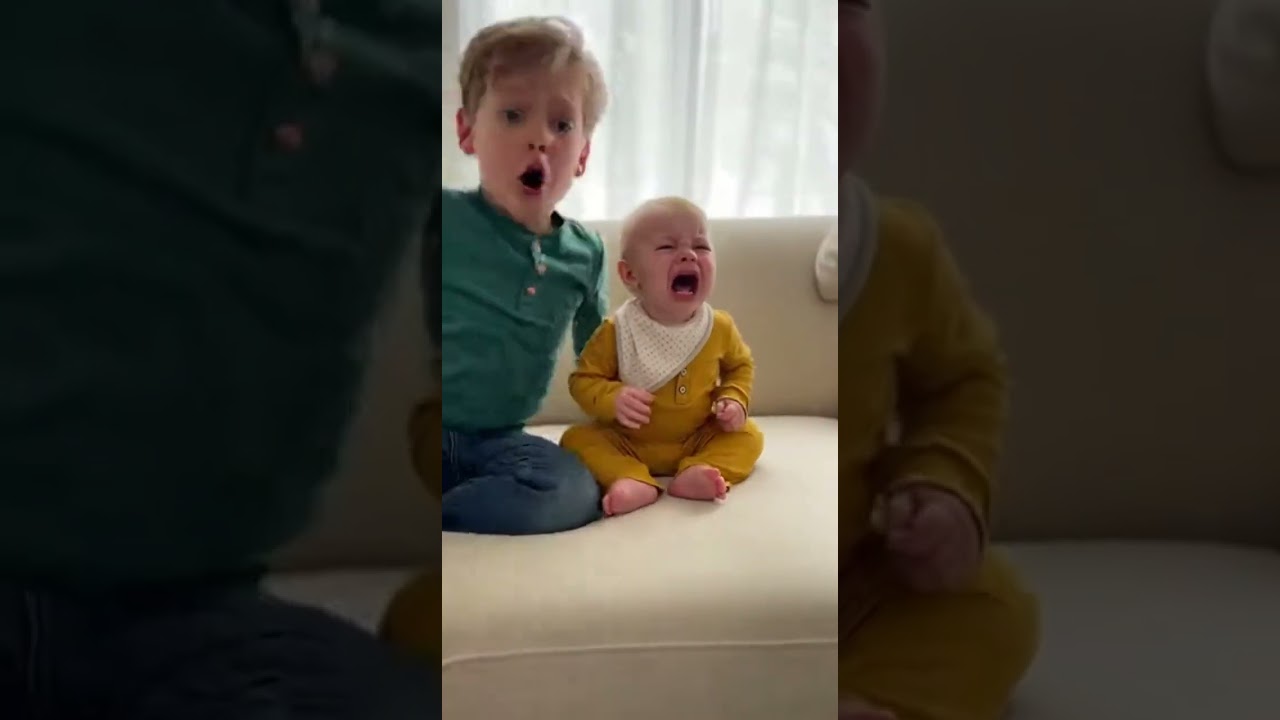 Cutest FAIL Ever 😂 Big Brother Runs to Daddy