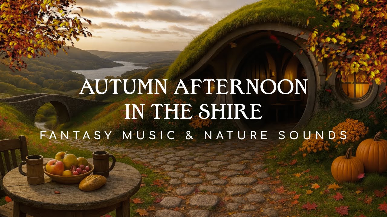 Autumn in the Shire | Fantasy Music & Nature Sounds | Fantasy ASMR | Hobbit Reading Ambience