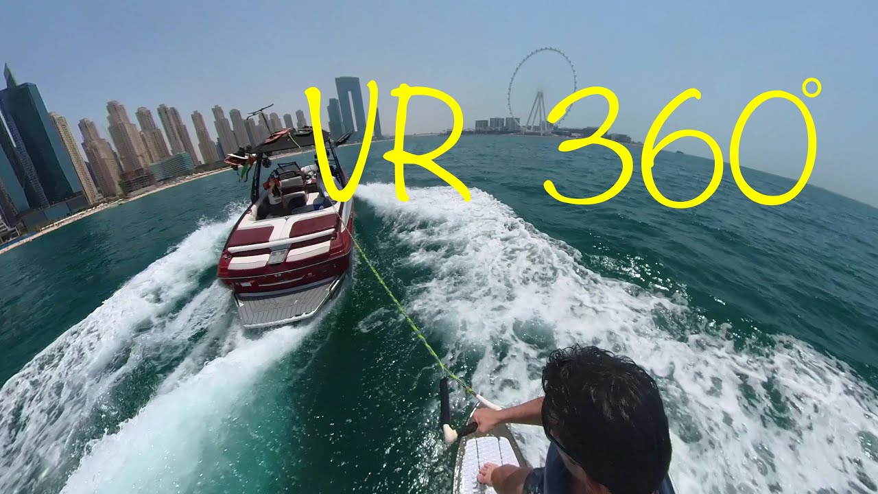 Experience wakesurf in 360 4K #dubai #surfing