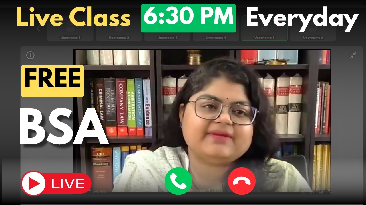 Hindi: BSA FREE Zoom Class | AIBE 21 Live Rapid Revision Class