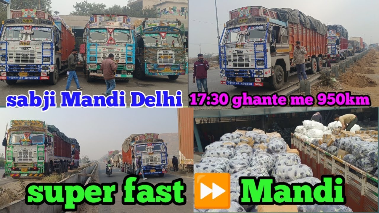 Super fast ⏩ Mandi || sabji Mandi Delhi 👍 || 17:30 ghante me 950km ka safar 🤟|| kohra jayada h 🤔