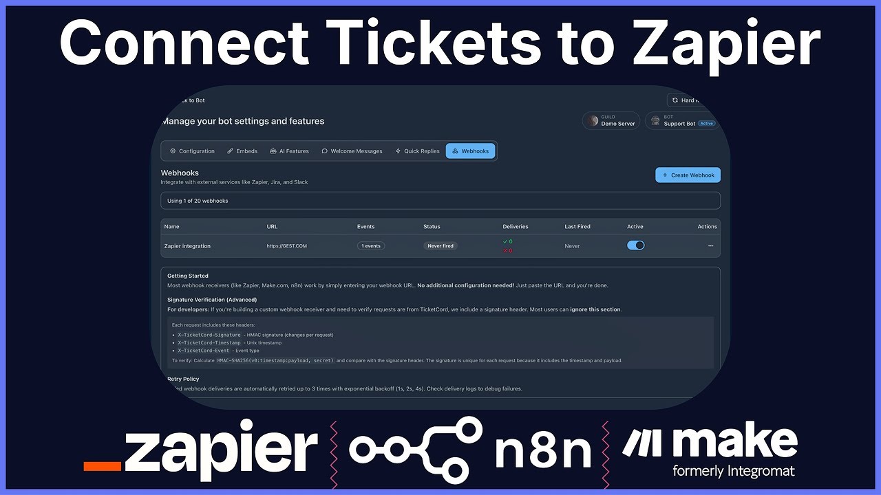 Discord Ticket Bot - Automate Responses with Webhooks & Quick Replies | TicketCord Tutorial
