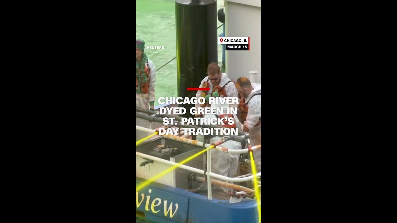 Chicago river dyed green in St. Patrick's Day tradition