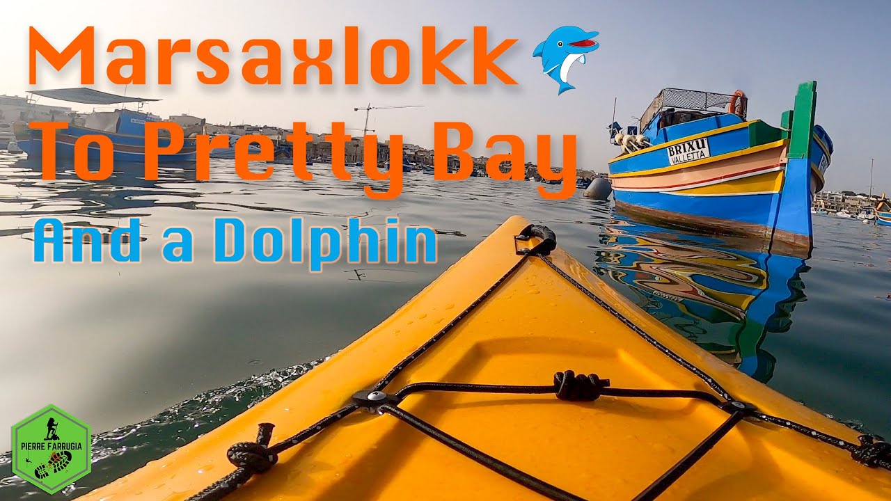 Kayak Malta - M'Xlokk to Pretty Bay Birzebbuga and a Dolphin