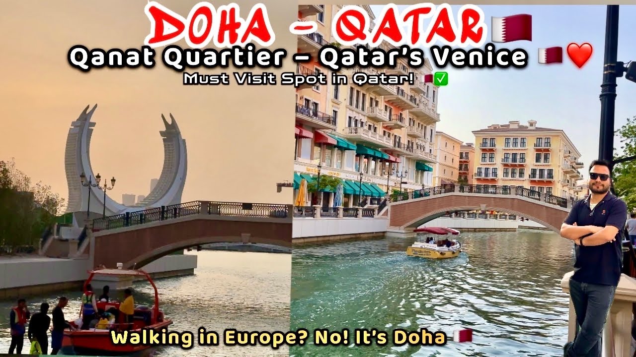 Qanat Quartier Doha 😍 Venice Vibes in Qatar 🇶🇦🌊 | Pearl Island Part 1 | Vlog -12