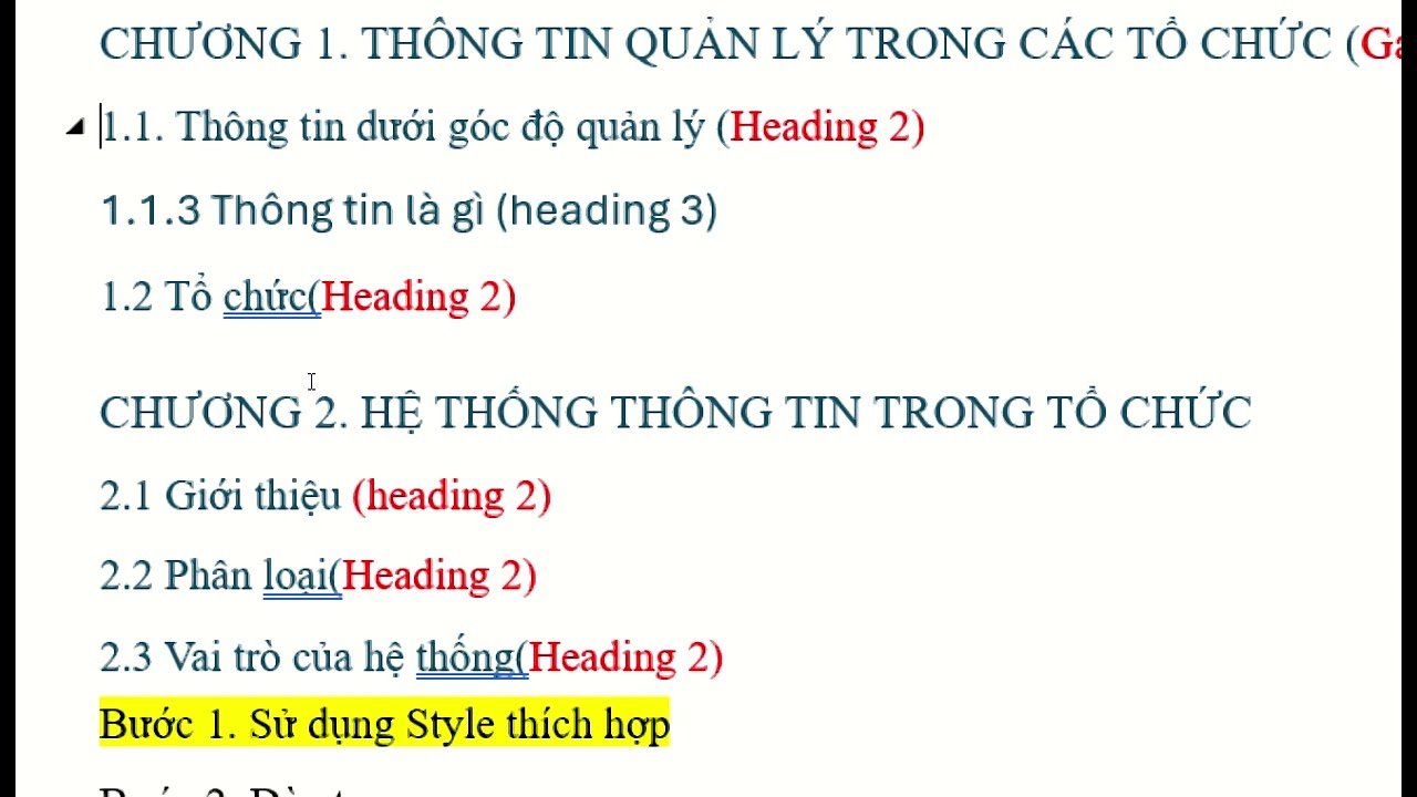 HD tạo mục lục tự động