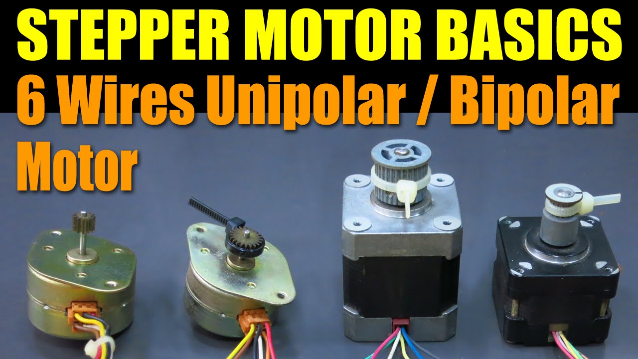 Stepper Motor Basics - 6 Wires Unipolar / Bipolar Motor