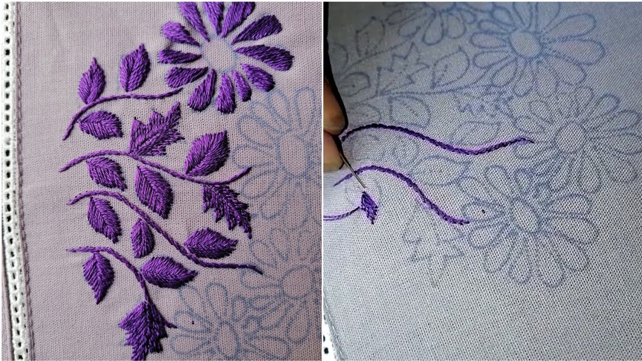 Hand embroidery flower for sleeves |flower embroidery 