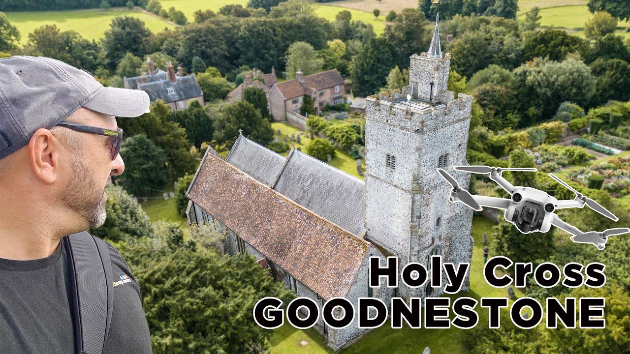 Drone Views of Holly Cross Church in Goodnestone, Kent