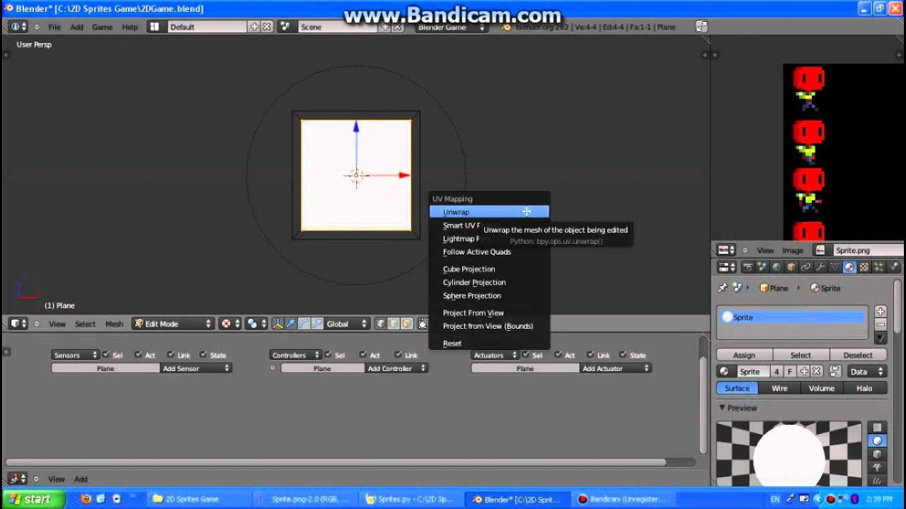 Blender Game Engine Tutorial - 2D Sprites