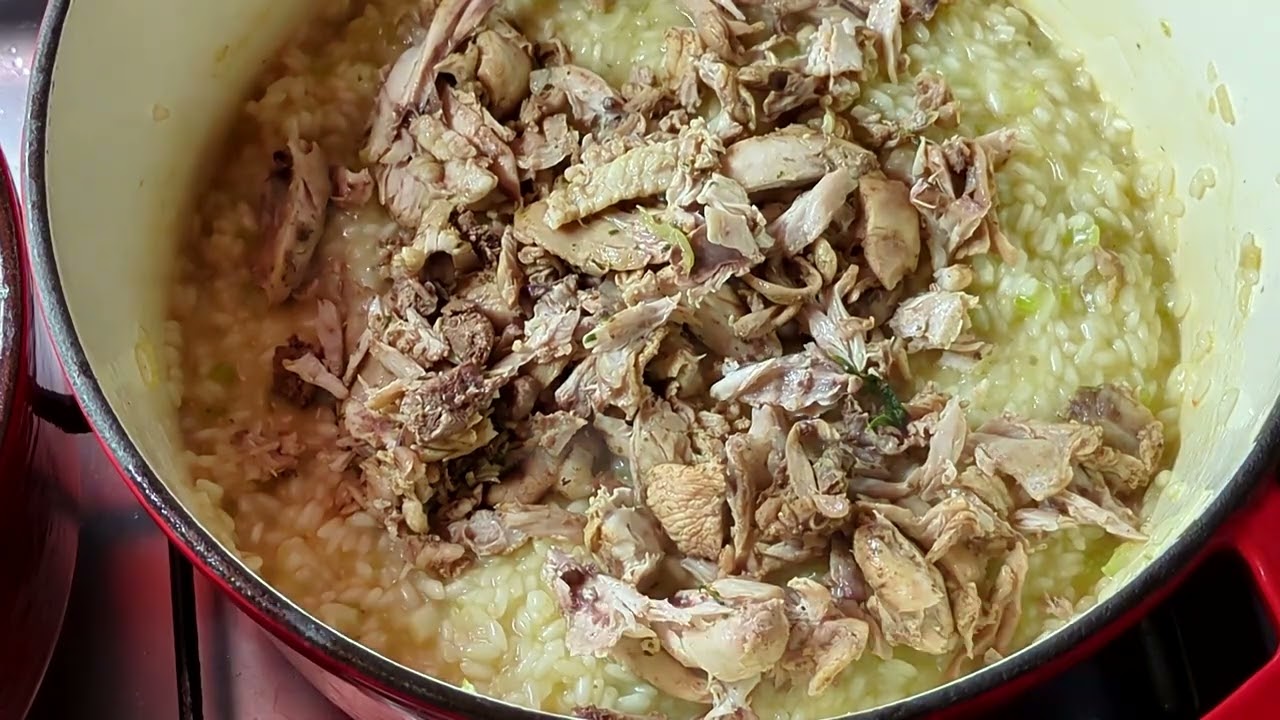 Rižoto sa piletinom detaljno prikazan- Risotto with chicken