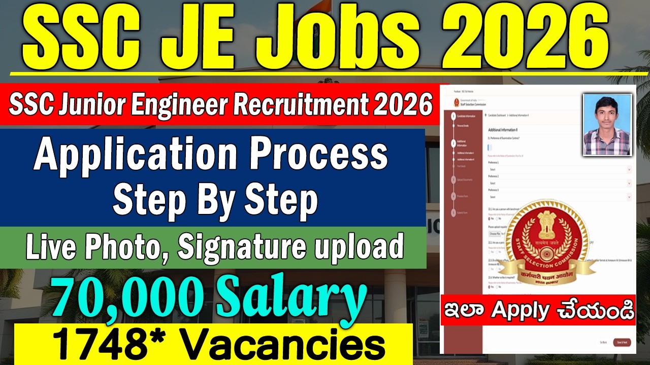 SSC JE Online Application Process 2026 SSC JE Notification 2026 How To Apply SSC JE Jobs 2026