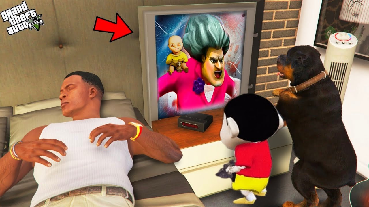 Franklin and Shinchan & his Friends Fight With Scary Teacher For Save Avengers in GTA V (GTA 5 mods)