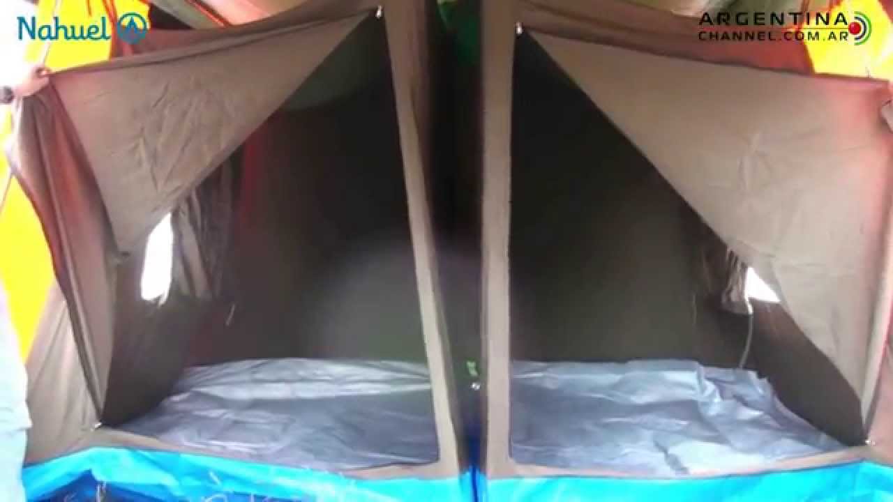Nahuel Camping, Carpa estructural con dos dormitorios y alero.