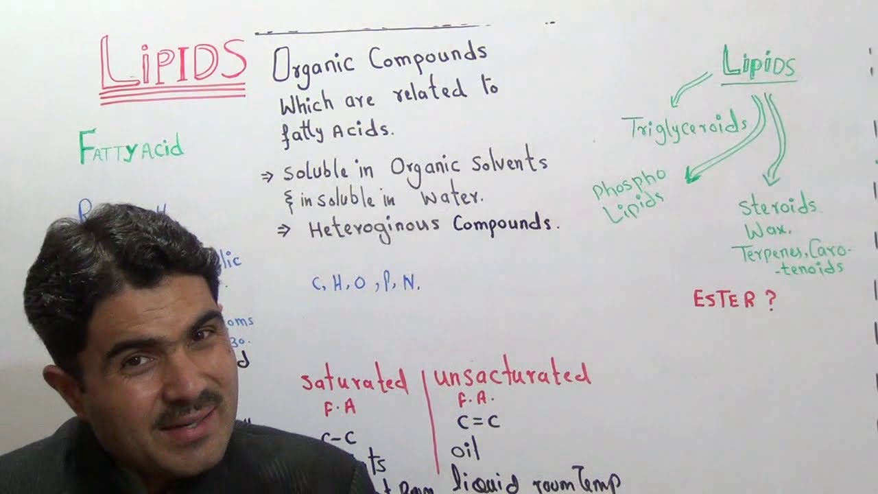 L-13 Concept of lipids, Esters, Fatty acids, Triglyceroids and Phospholipids Fats and oils