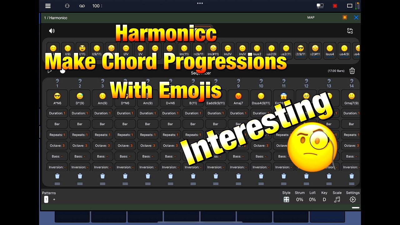 Harmonicc by Cem Olcay - Make Chord Progressions With Emojis - Chord Sequencer - iPad