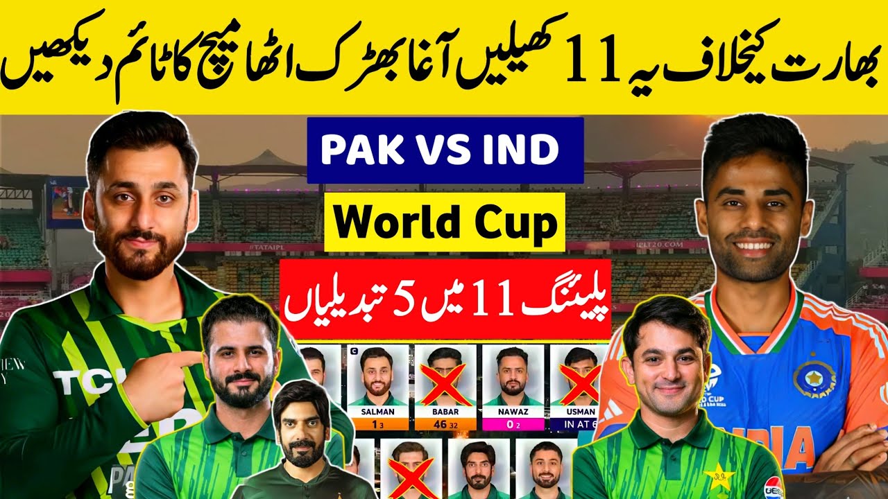 Pakistan Vs India World Cup Match Schedule & Pak Playing 11 Against India | Pak vs Ind t20 World Cup