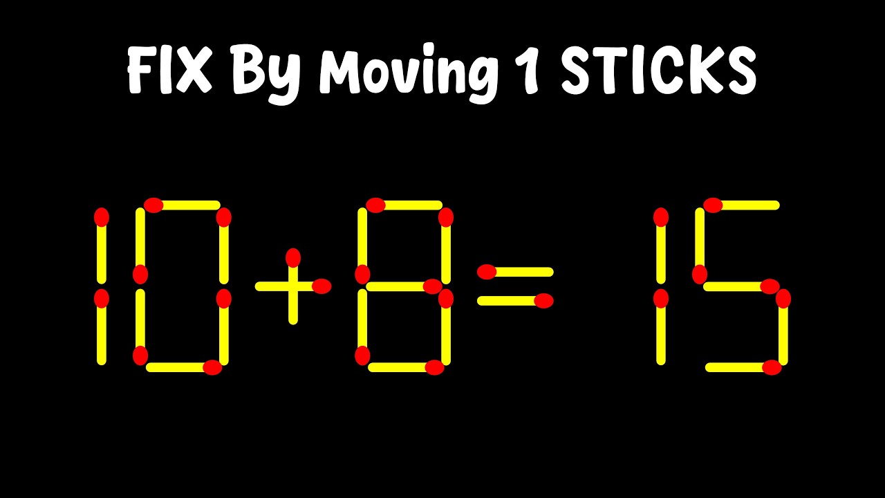 Matchstick Puzzles | Move One Match to Fix the Equation | Matchstick puzzle with answer | Math  game