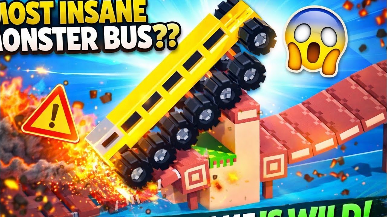 Monster Bus on a Broken Bridge! 😱 Walkthrough gameplay 17 level Mix