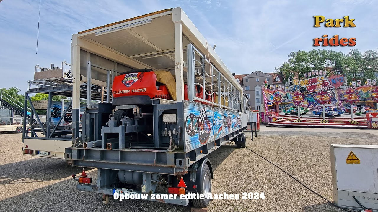Aachen - Aufbau Sommerkirmes Opbouw Kermis Aken Duitsland 2024