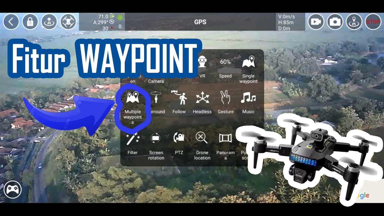 cara menggunakan fitur waypoint pada drone xt505 gps