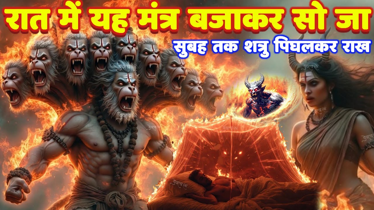 11 मुखी हनुमान रात्रि ज्वालामुखी शत्रु मारण भूत प्रेत नाशक उल्टारी तांत्रिक मंत्र: Hanuman Mantra