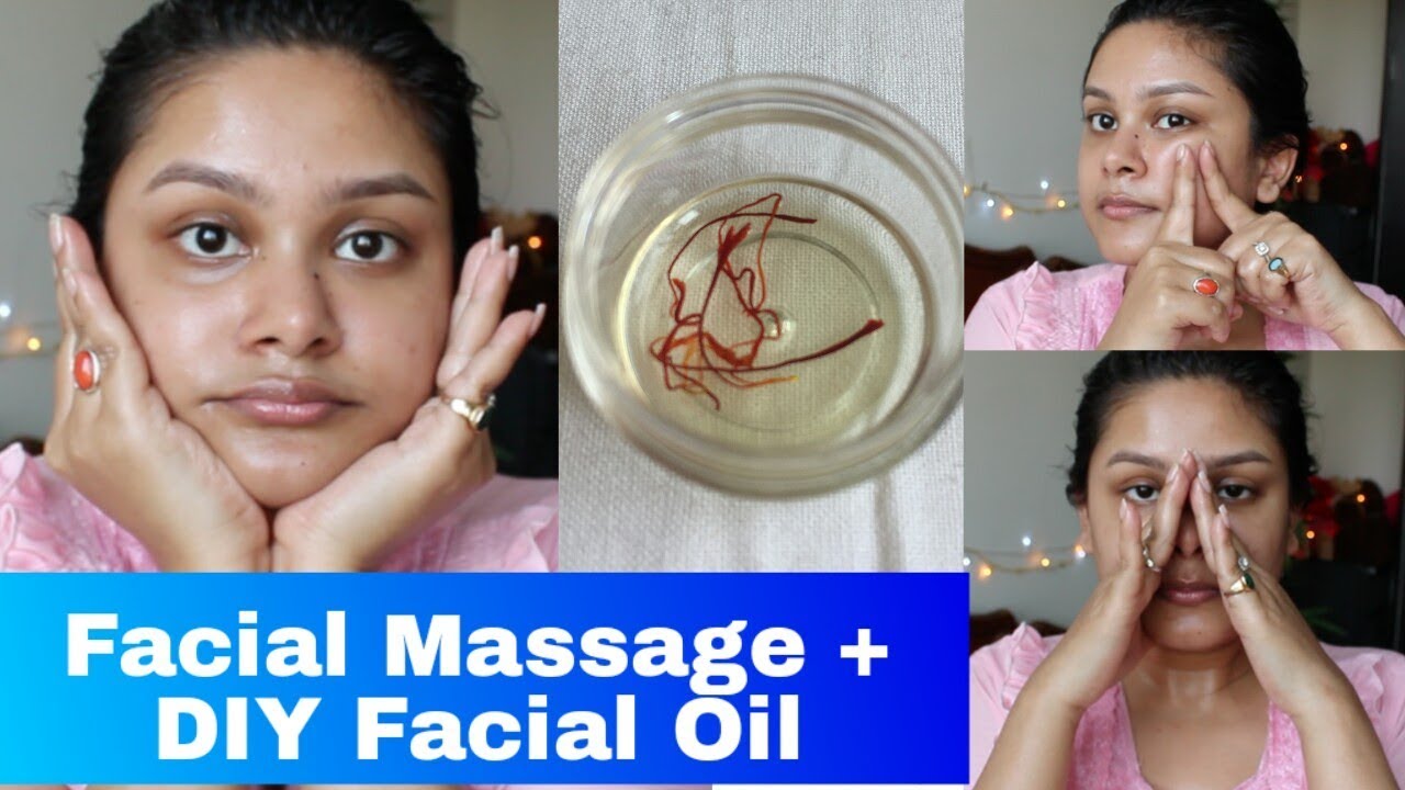 FACIAL Massage Technique + DIY #FACIAL OIL | Self #Face #Massage For #GLOWING YOUTHFUL #SKIN