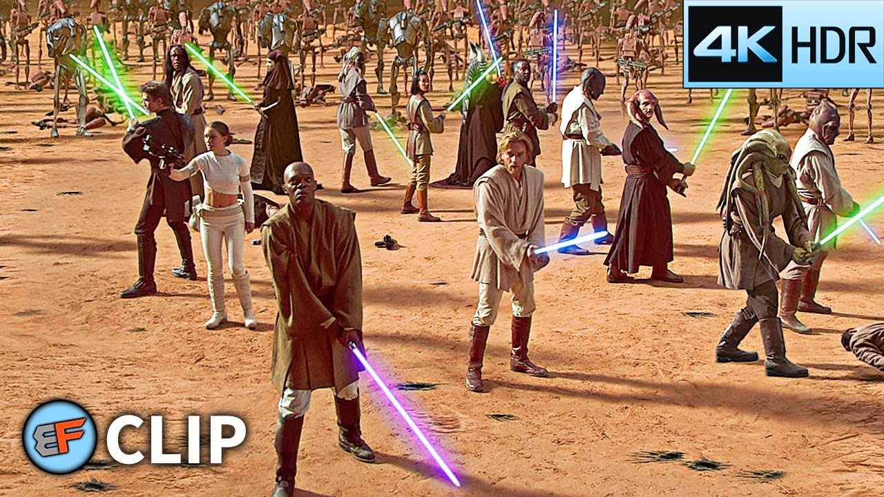 Jedi vs Droid Army - Battle of Geonosis (Part 2) | Star Wars Attack of the Clones (2002) 4K HDR