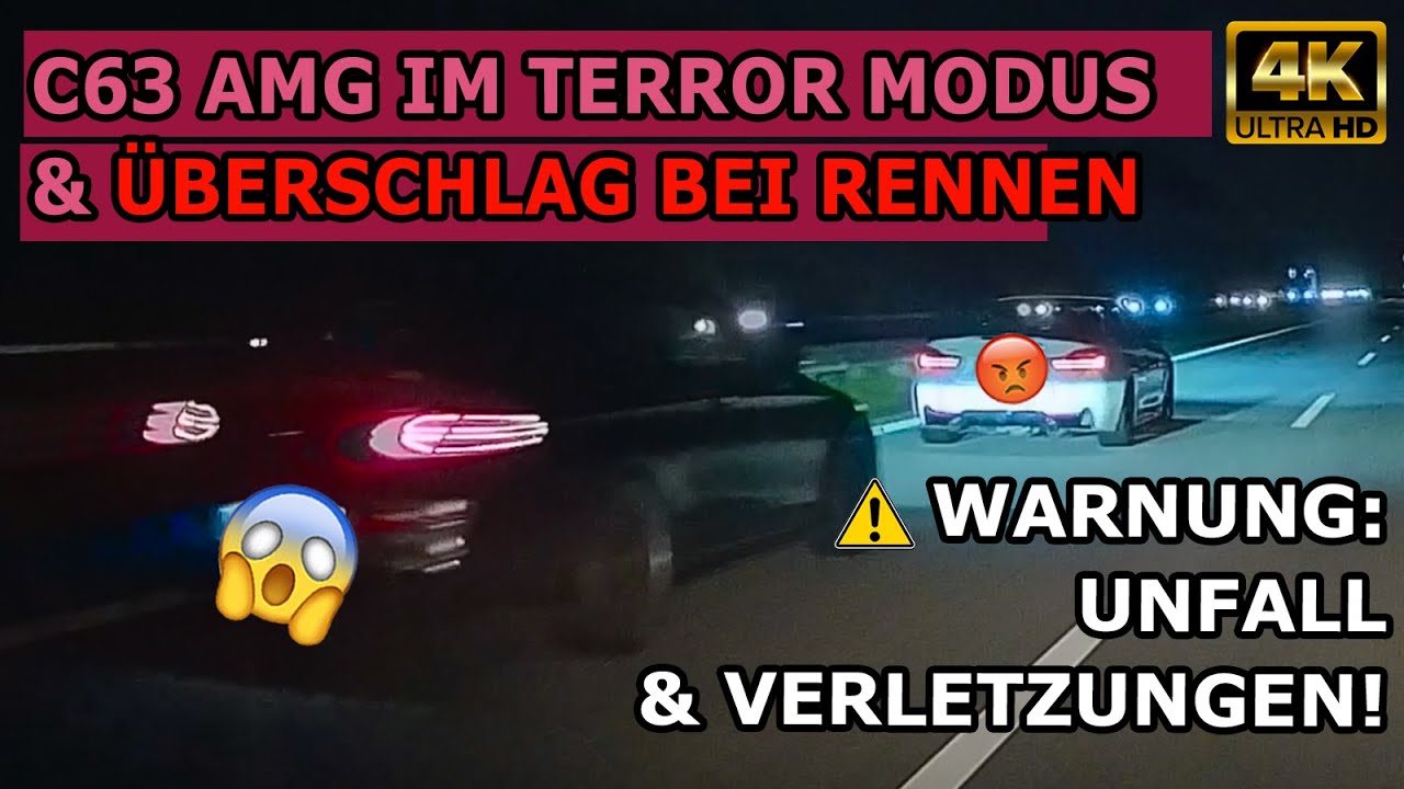 ROAD RAGE MIT FAUSTSCHLÄGEN, C63 AMG MACHT STRESS & ÜBERSCHLAG WEGEN RENNEN – Dashcams in 4k