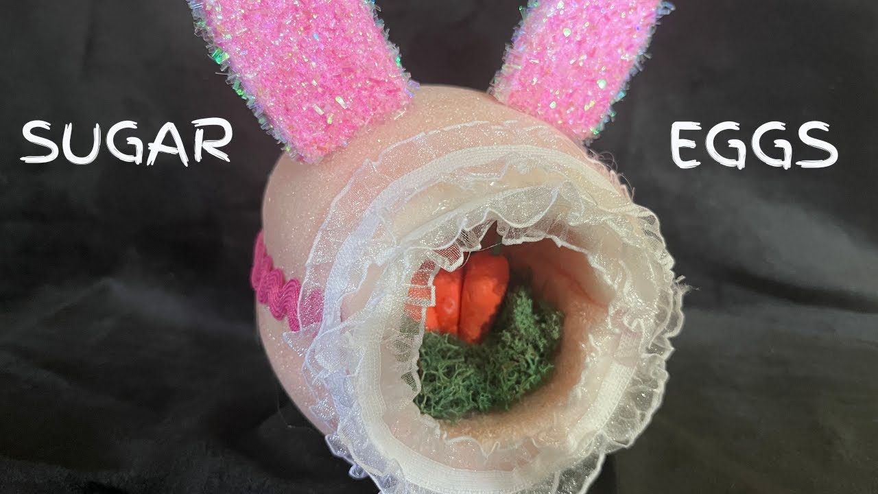 Make A Sugar Easter Egg using Plastic Egg from Dollar Tree  #eastereggdecorations #springcrafts