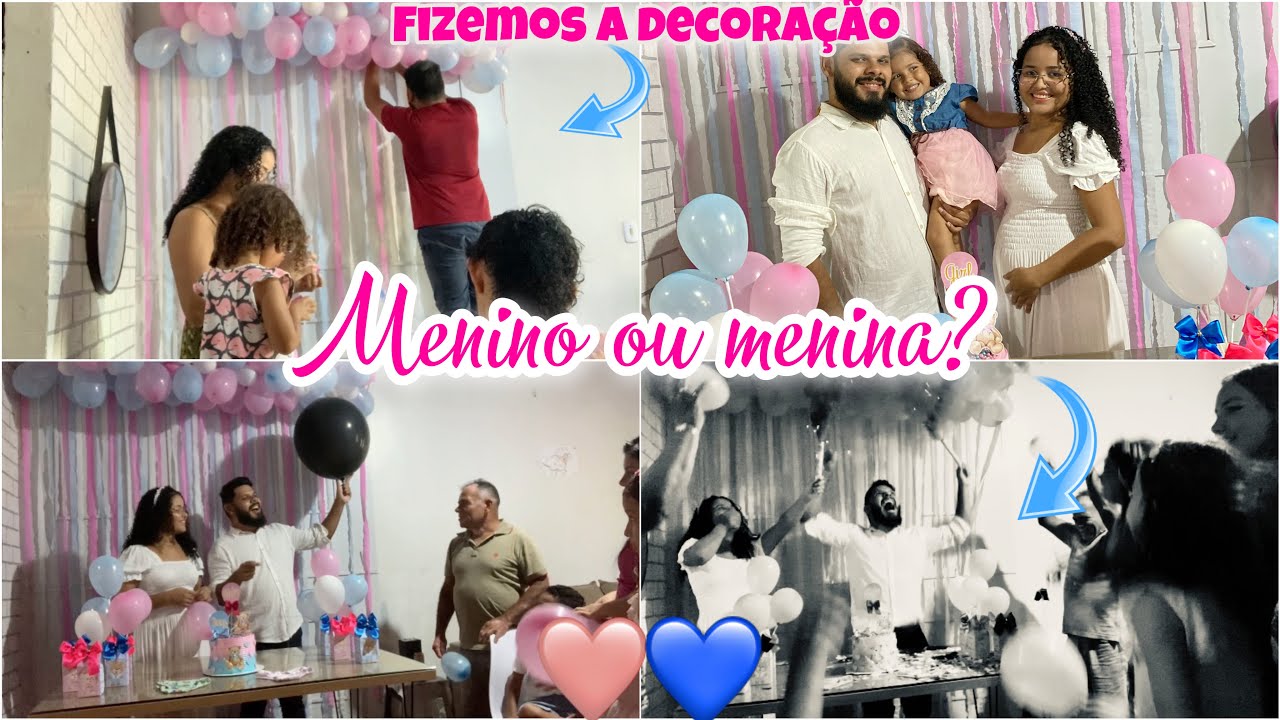 MENINO OU MENINA? 💙💗| CHÁ REVELAÇÃO SIMPLES GASTANDO POUCO 😍 | Família Coelho