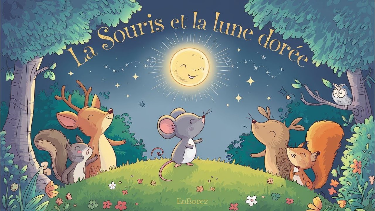 La souris et la lune dor&eacute;e🐭🌟 Raconte-moi Une Histoire 📖🧚🏻&zwj;♀️