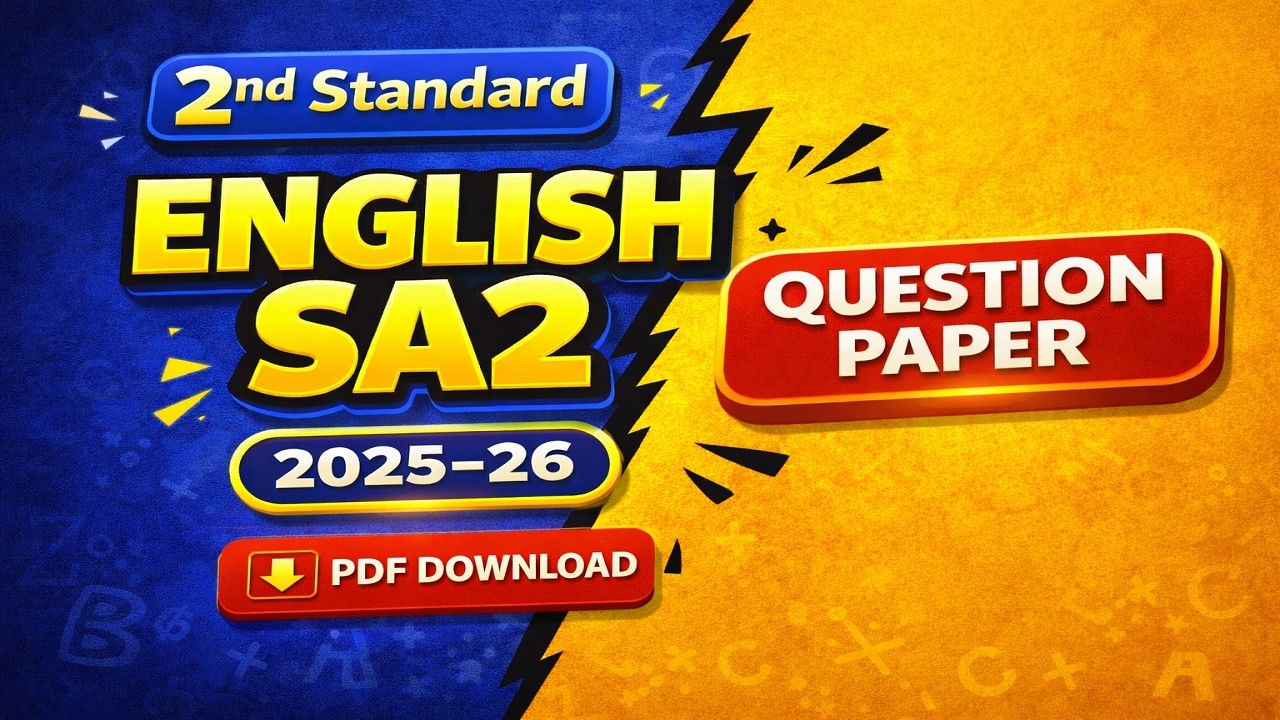 Download 2nd Standard English SA 2 Question Paper 2025 -26