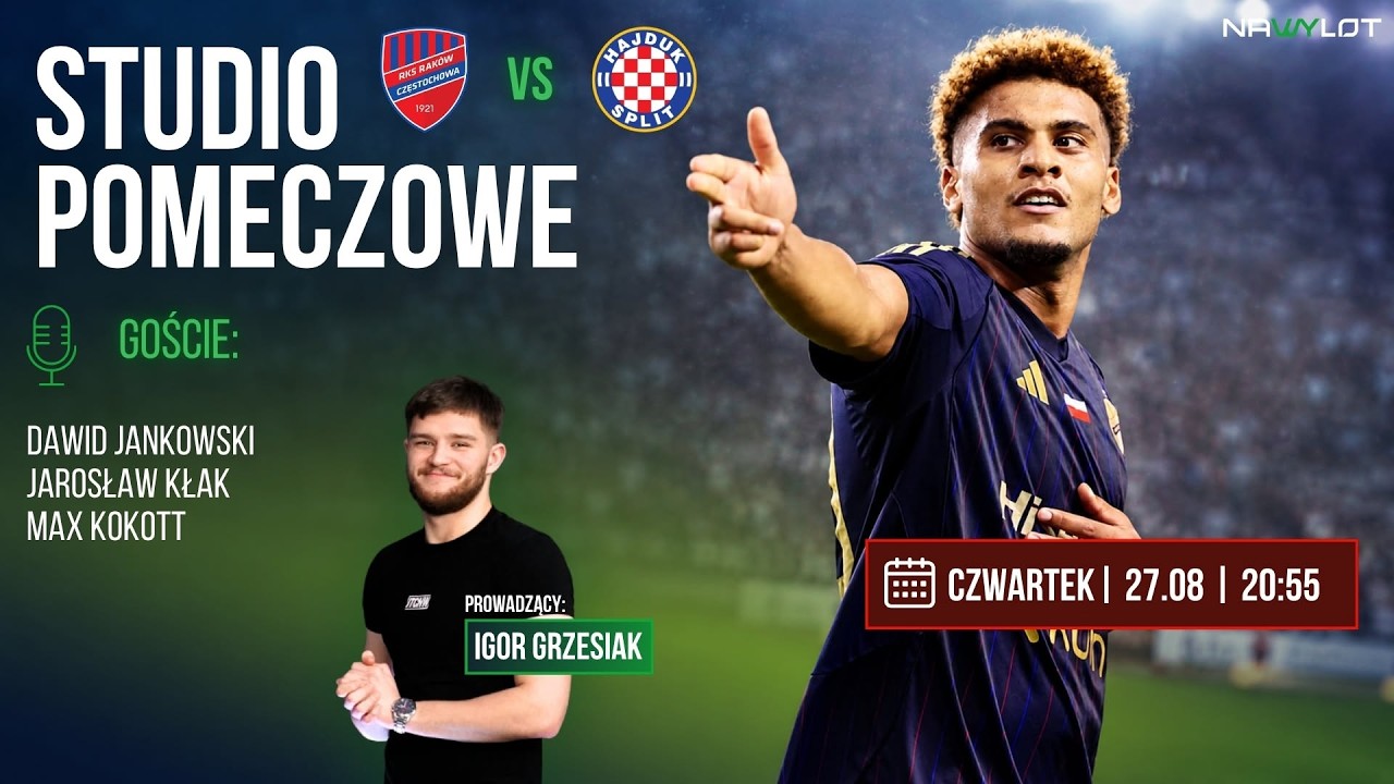 🔴 RAK&Oacute;W CZĘSTOCHOWA VS HAJDUK SPLIT | LIGA KONFERENCJI EUROPY | STUDIO POMECZOWE