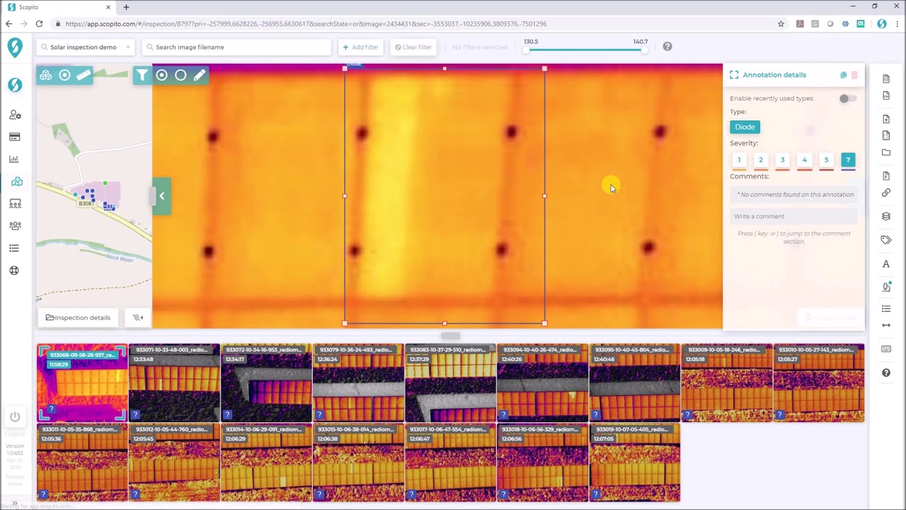 Solar Inspection | Quick thermal images upload, filtering and reporting in Scopito