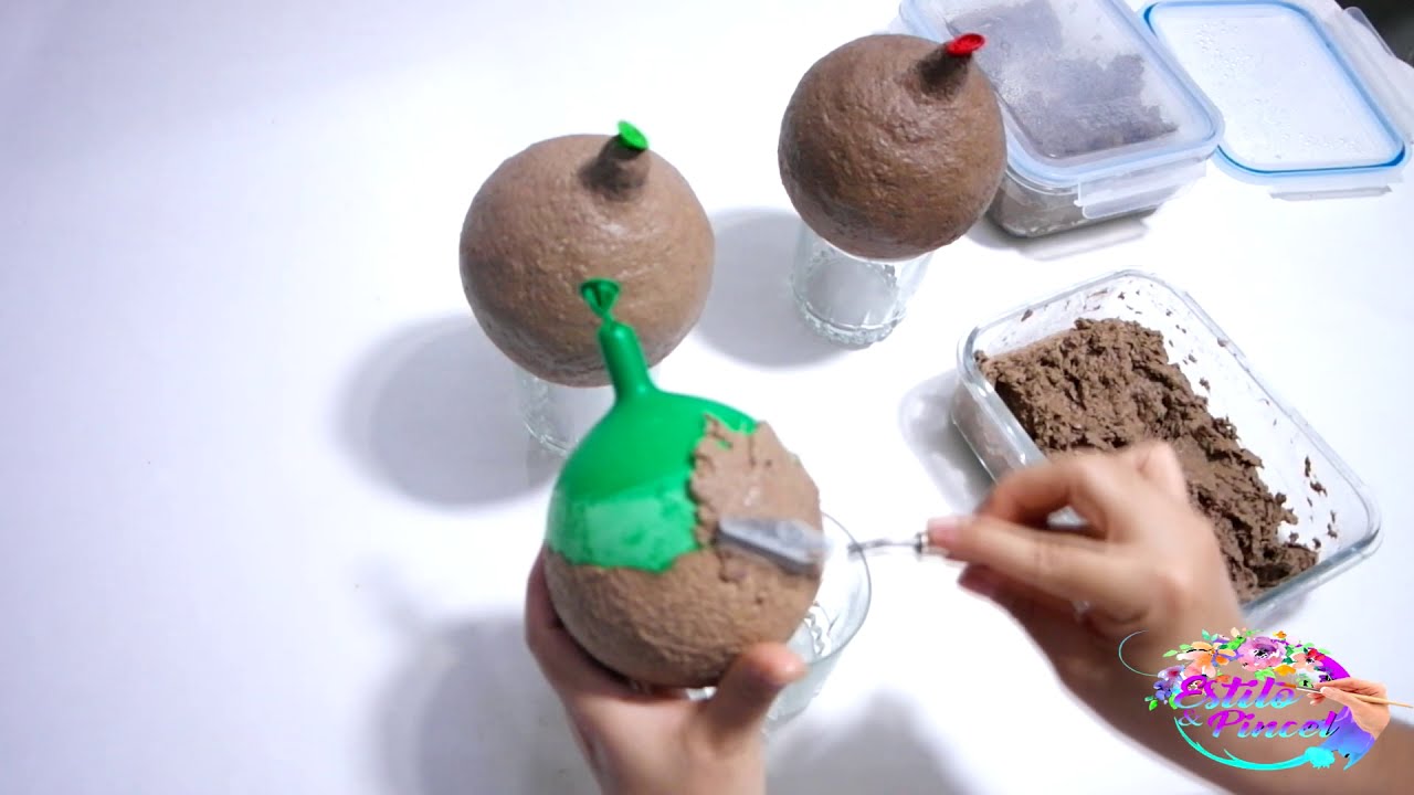#Hazlotumismo #Papelmaché COMO HACER PAPEL MACHÉ /GRANADILLAS HECHAS CON GLOBOS Y MASA MACHÉ