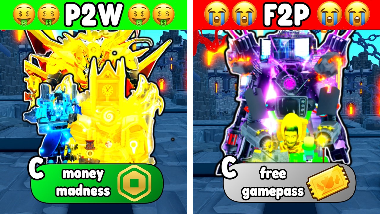 P2W VS F2P UNITS (Toilet Tower Defense)