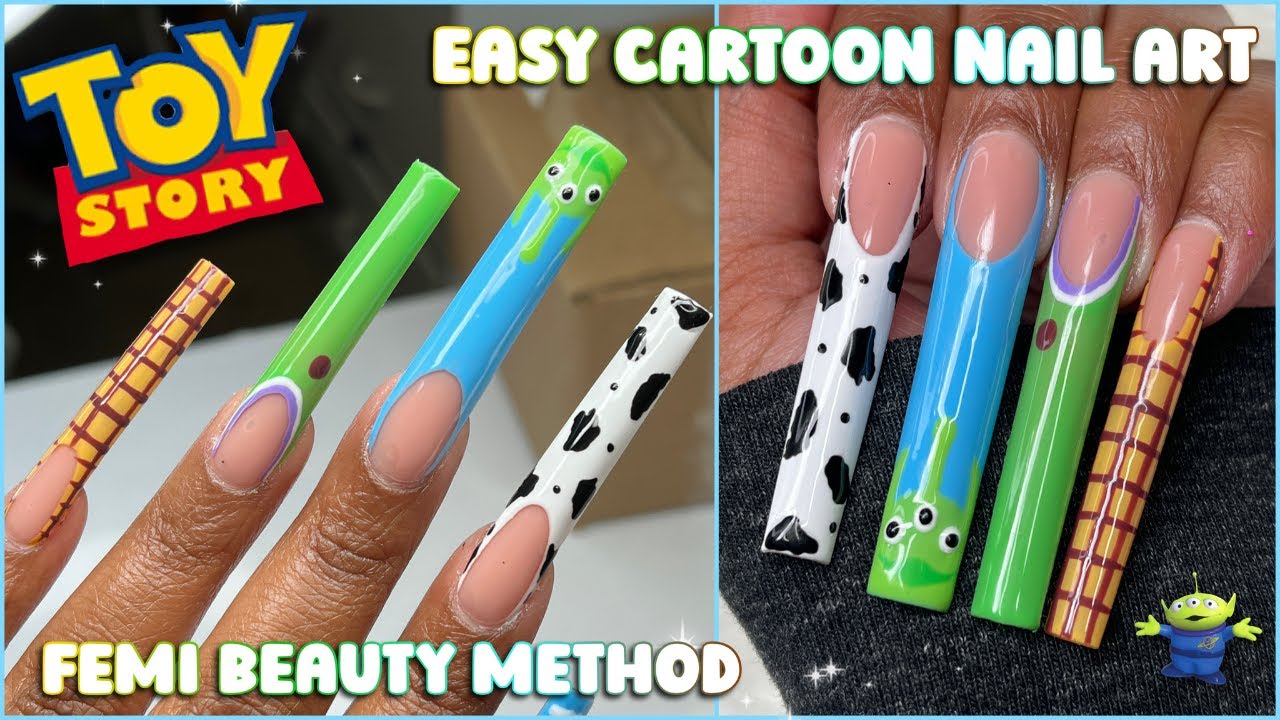 3XL TOY STORY POLYGEL NAILS | EASY NAIL ART TUTORIAL | FEMI BEAUTY METHOD