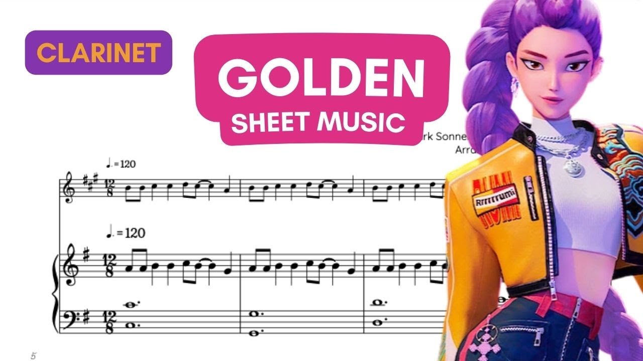 💛 CLARINET ⁞ Golden &bull; Huntr/x from K-Pop Demon Hunters | video sheet music