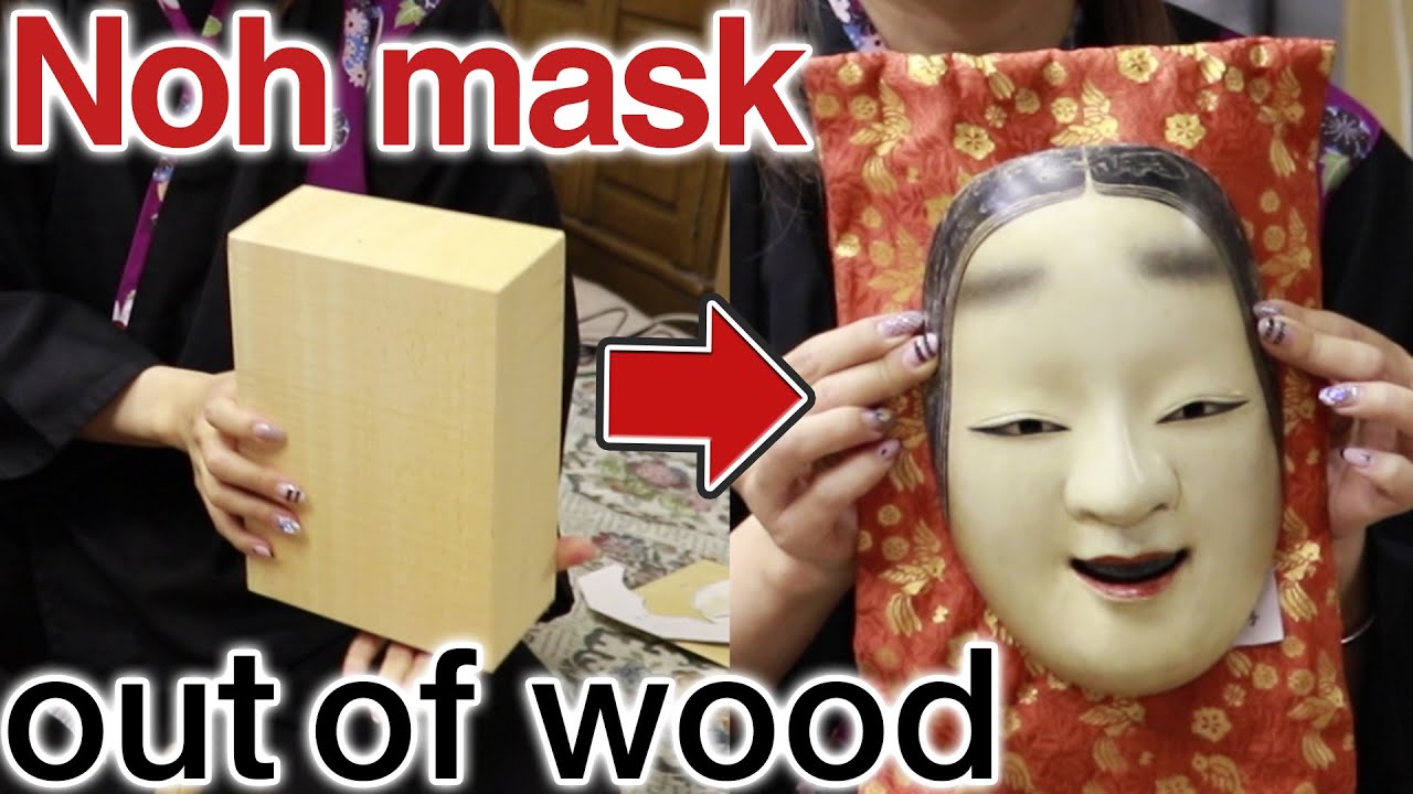 Carving a Noh mask out of wood