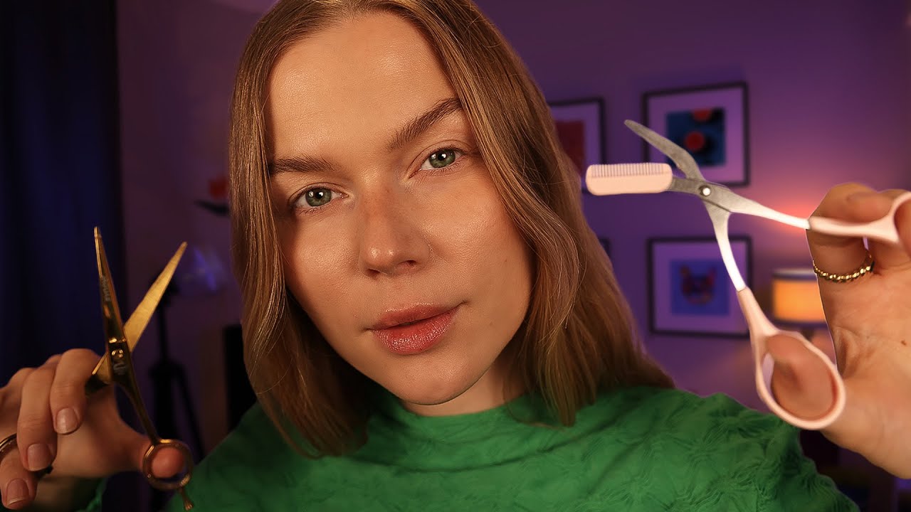 ASMR Deep Sleep 💆 Hair Care, Eyebrows, Lashes & Sound Therapy
