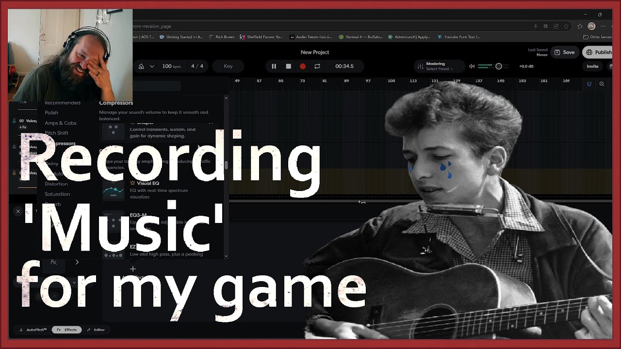 Recording unhinged folk music for an NPC